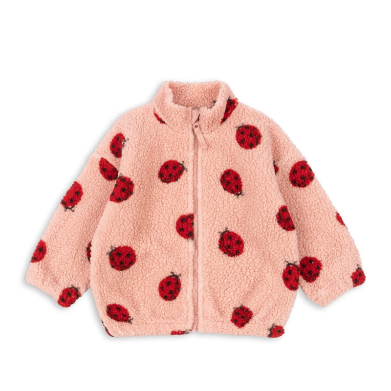 Teddy-Kinderjacke “Jody Ladybug Pink"