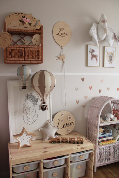 Heißluftballon “Hellblau / Dunkelbeige“ S