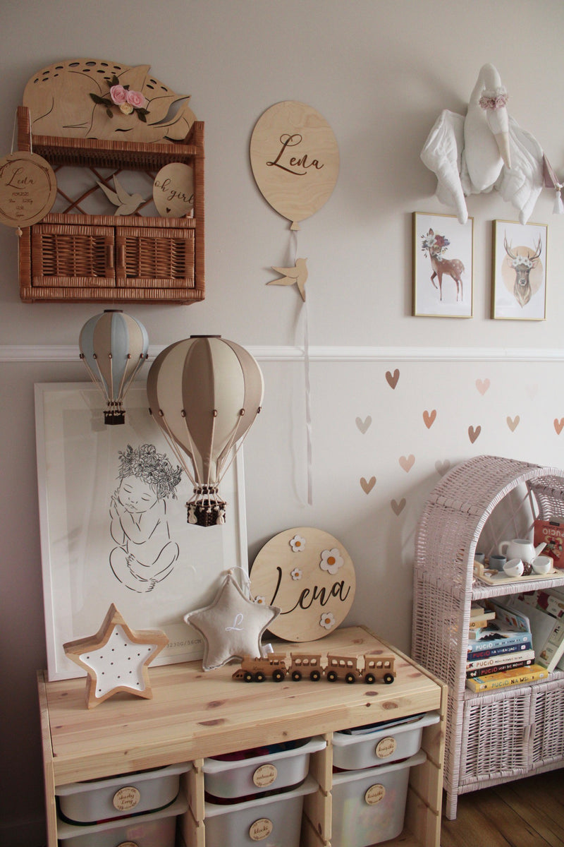 Heißluftballon “Hellblau / Dunkelbeige“ S