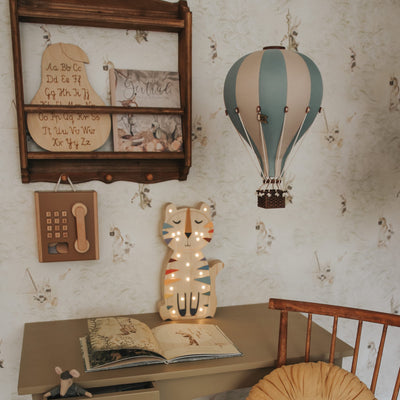 Heißluftballon “Pastel Green/Beige“ M