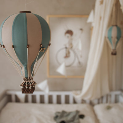 Heißluftballon “Pastel Green/Beige“ M