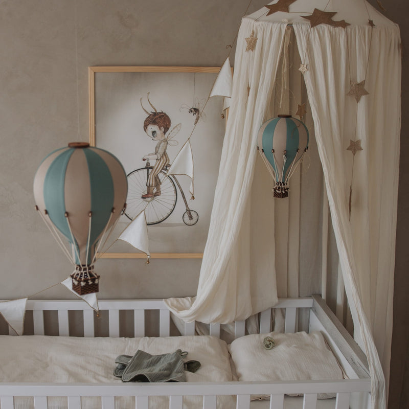 Heißluftballon “Pastel Green/Beige“ M