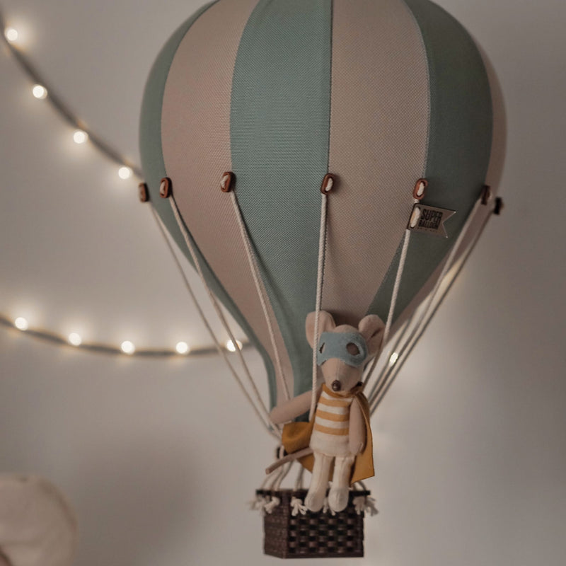 Heißluftballon “Pastel Green/Beige“ S