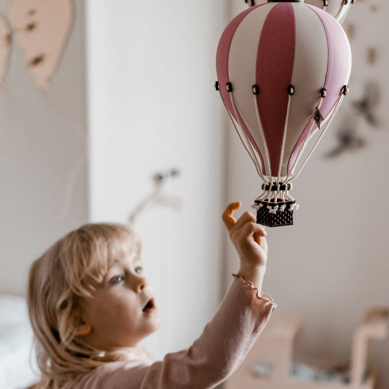 Heißluftballon “Altrosa / Weiß“ L