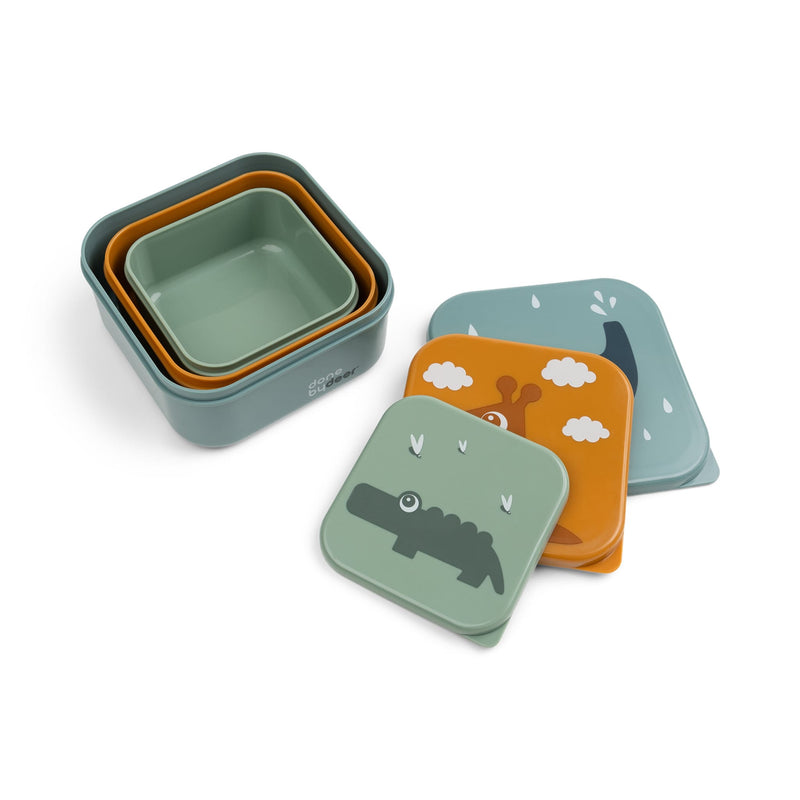 Snackbox-Set für Kinder “Deer Friends Blue Mix” 3er Pack