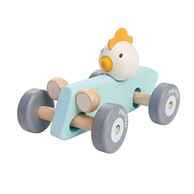 Rennwagen mit Huhn “Chicken Racing Car”