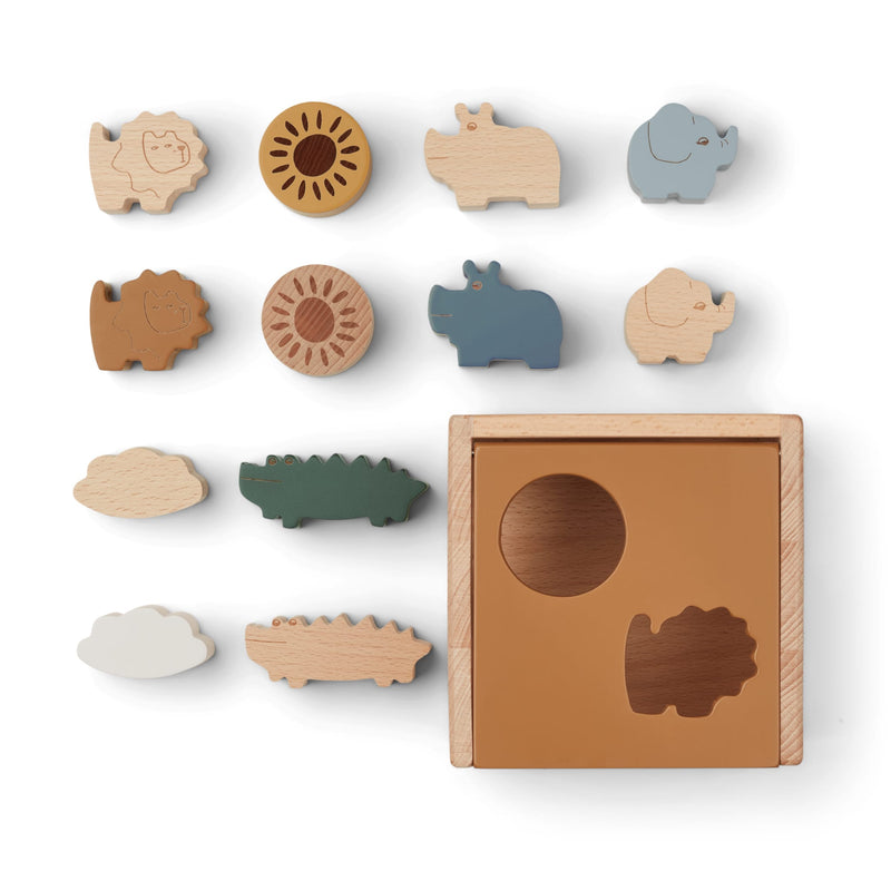 Kinder-Puzzlewürfel “Gary Safari / Golden Caramel Multi Mix” aus Holz