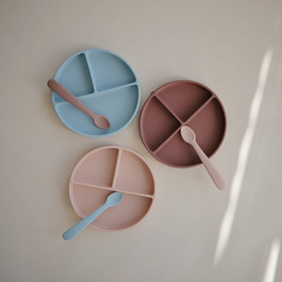 Kinder-Menüteller aus Silikon “Cloudy Mauve”