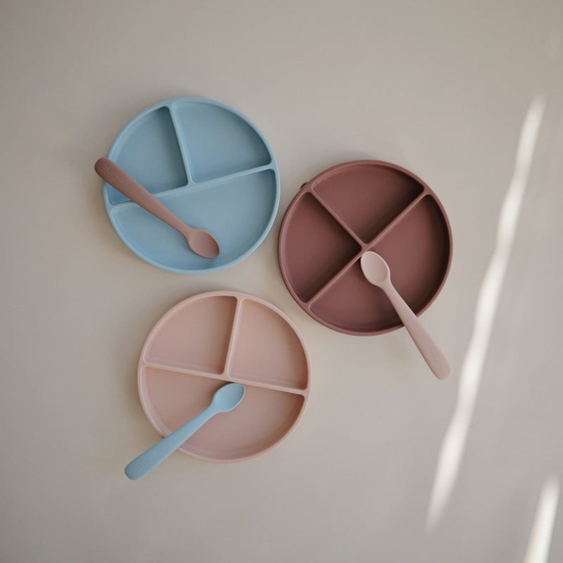 Kinder-Menüteller aus Silikon “Cloudy Mauve”