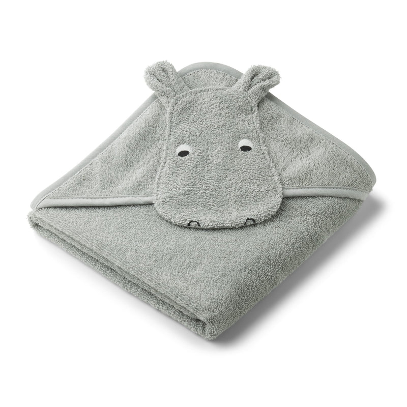 Baby-Kapuzenbadetuch “Albert Hippo Dove Blue”