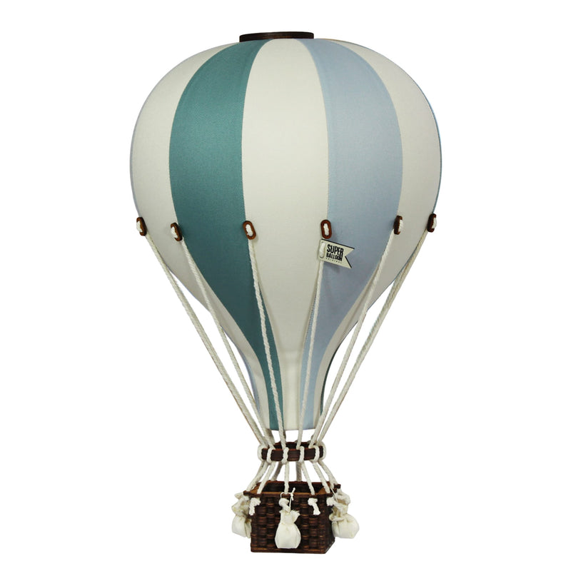 Heißluftballon “Dunkelgrün / Blaugrau / Vanille“ L