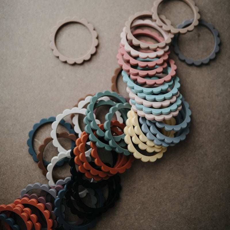 Beißring & Armband “Cambridge Blue / Clementine / Natural” 3er Pack