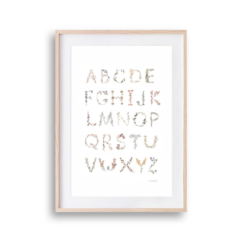 Poster fürs Kinderzimmer “Alphabet Floral” 50 x 70cm