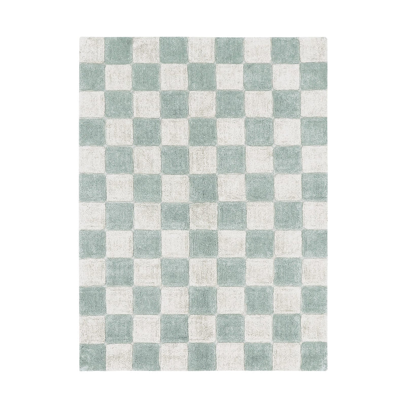 Waschbarer Kinderteppich aus Baumwolle “Kitchen Tiles Blue Sage” 120 x 160 cm