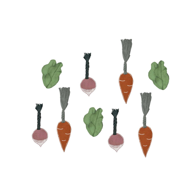 Waschbarer Kinderteppich aus Baumwolle “Veggie Garden” 120 x 160 cm