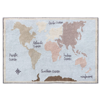 Waschbarer Baumwollteppich “Vintage Map” 140 x 200 cm