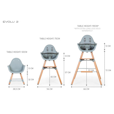 Hochstuhl für Babys & Kinder “Evolu 2 Natural Mint” 6 Monate - 6 Jahre