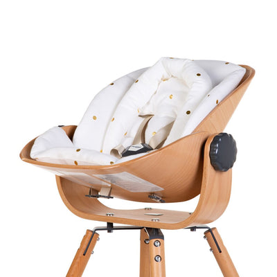 Hochstuhl-Sitzkissen “Evolu Newborn – Jersey – Gold Dots”