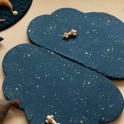 Faltbare Spielmatratze für Babys & Kinder “Gold Stella Night Blue“
