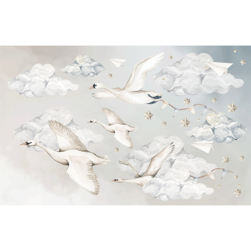 Wandstiker fürs Kinderzimmer “Swans / Magic is everywhere”