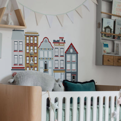 Wandstiker fürs Kinderzimmer “Life In The City Behind-The-Bed”