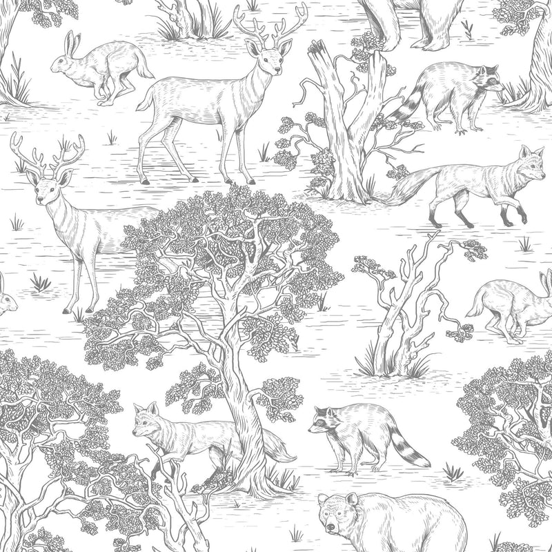 Kindertapete “Animals White” 280 x 100 cm