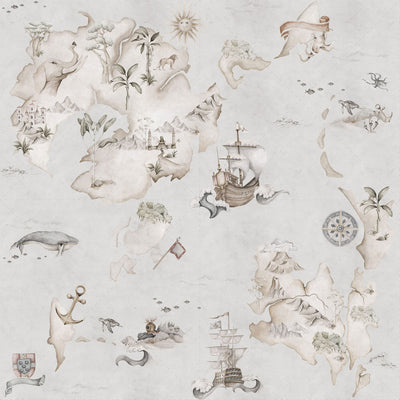 Kindertapete “Map Stories From The Sea Color” 280 x 100 cm