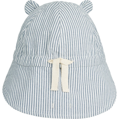 Baby-Sonnenhut "Gorm Y/D stripe: Blue wave/Creme de la Creme"