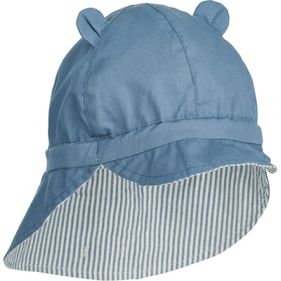 Baby-Sonnenhut "Gorm Y/D stripe: Blue wave/Creme de la Creme"