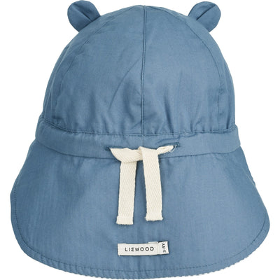 Baby-Sonnenhut "Gorm Y/D stripe: Blue wave/Creme de la Creme"