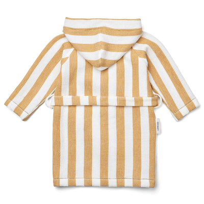 Kinderbademantel “Gray Stripe White / Yellow Mellow”