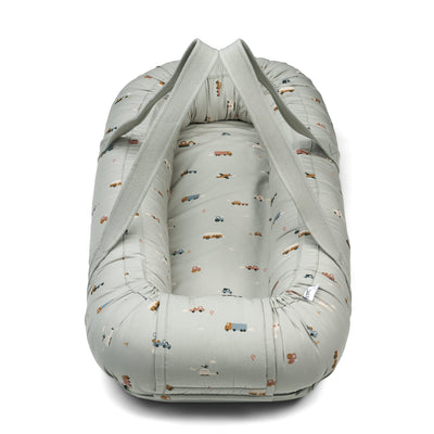 Tragbares Babynest “Gro Vehicles/Dove Blue Mix”