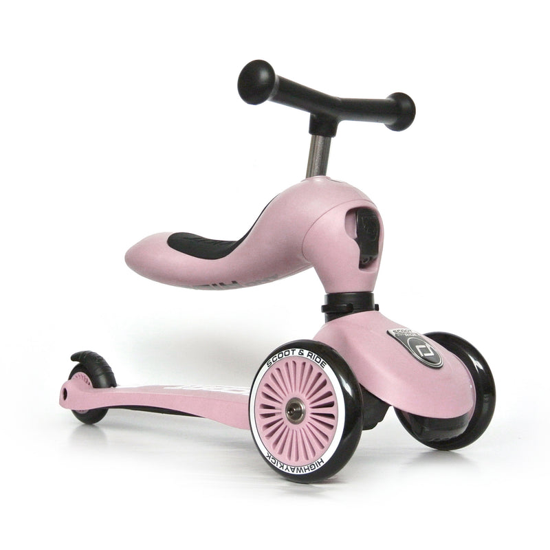 2in1 Kinderroller und Laufrad “Highwaykick 1“ - rose