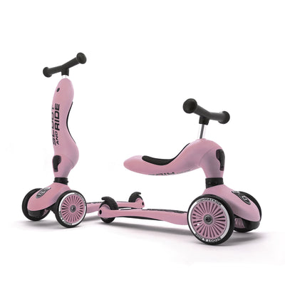 2in1 Kinderroller und Laufrad “Highwaykick 1“ - rose