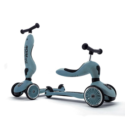 2in1 Kinderroller und Laufrad “Highwaykick 1“ - steel