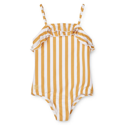 Badeanzug "Josette Stripe Yellow Mellow / White"