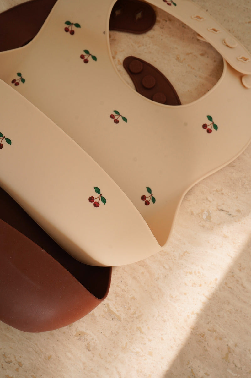 Lätzchen “Cherry / Mocca” 2er Pack