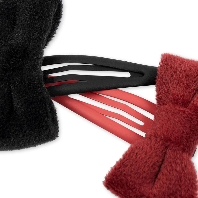 Haarspangen “Bowie Red / Black” 4er Pack