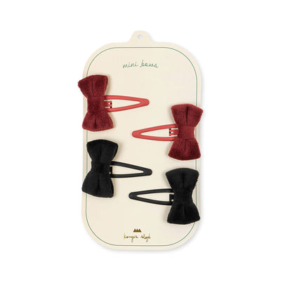Haarspangen “Bowie Red / Black” 4er Pack