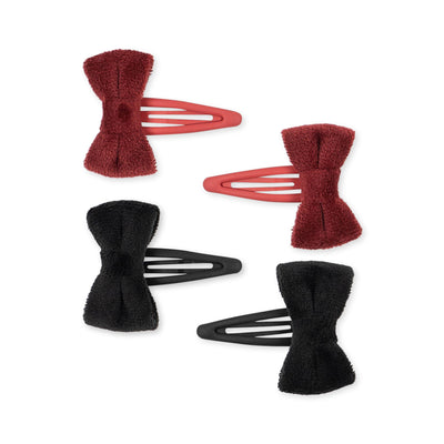 Haarspangen “Bowie Red / Black” 4er Pack