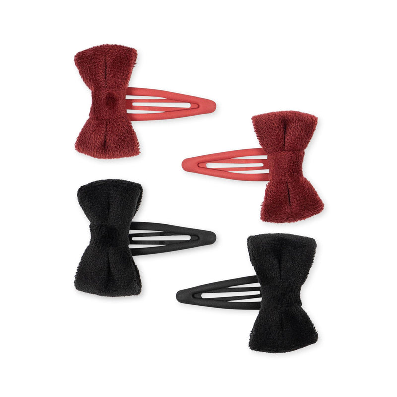 Haarspangen “Bowie Red / Black” 4er Pack