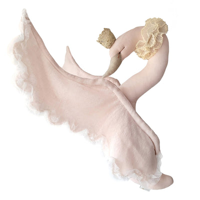 Hängedeko “Linen Swan With Lace Delicate Powder”