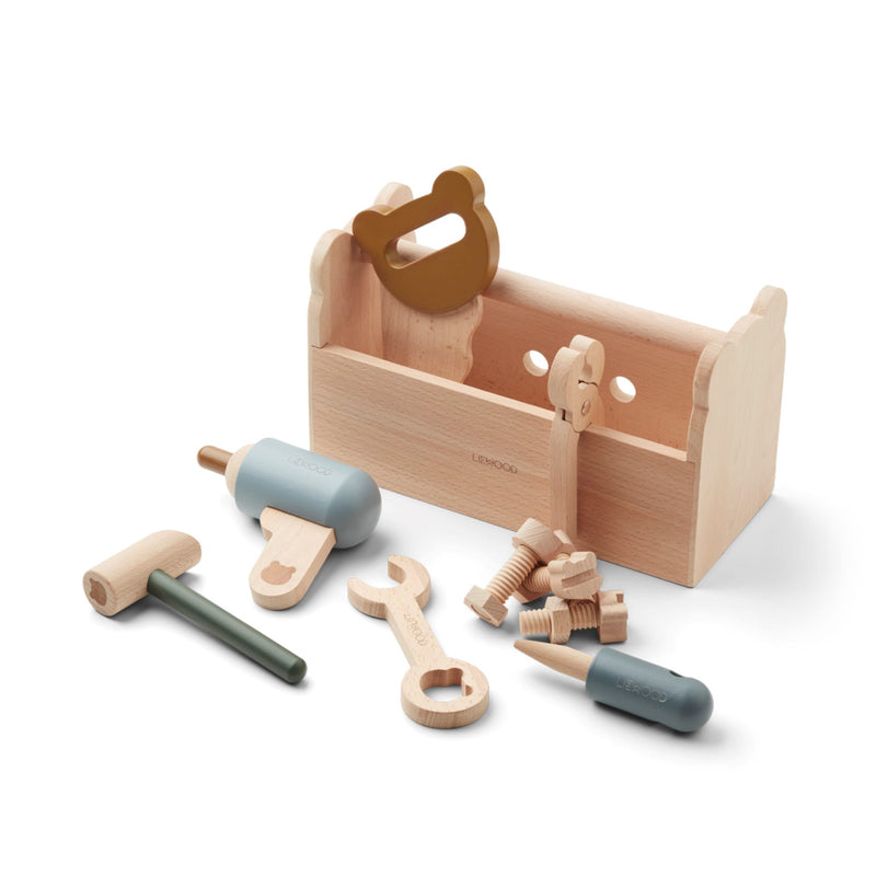 Kinder-Werkzeugbox aus Holz “Luigi Blue Multi Mix”