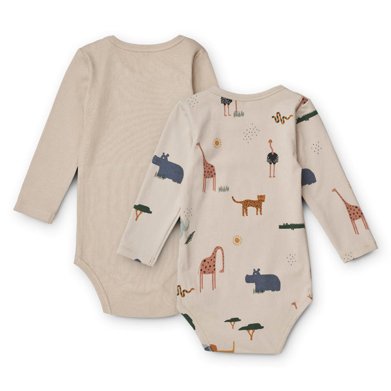 Langarm-Body “Yanni Safari Sandy Mix” 2er Pack