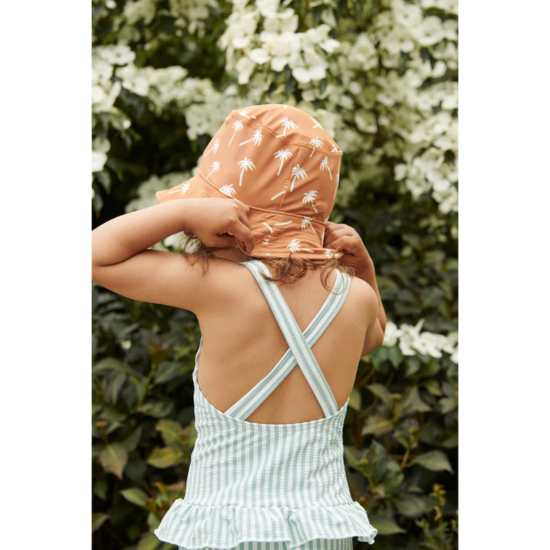 Badeanzug für Kinder "Amara Y/D Stripe: Sea Blue / White"