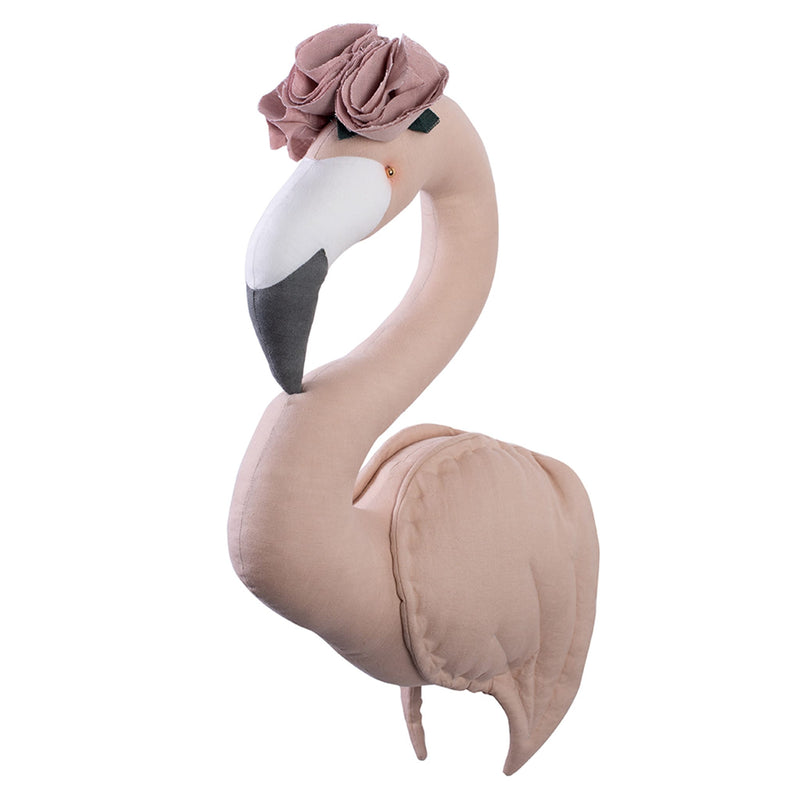 Wanddeko “Pouder Linen Flamingo With A Crown”