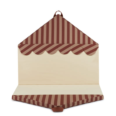 Faltbare Spielmatratze für Babys & Kinder “Majestic House Marsala / Taupe Stripes“