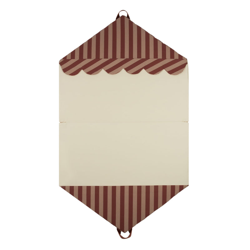 Faltbare Spielmatratze für Babys & Kinder “Majestic House Marsala / Taupe Stripes“