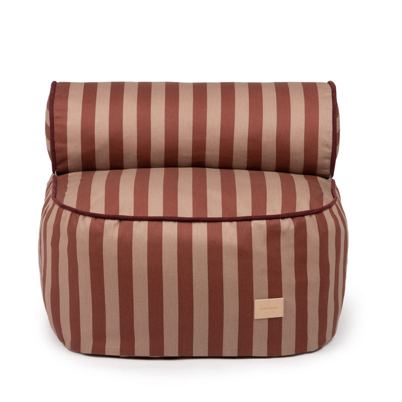 Sitzsack Sessel “Majestic Marsala Taupe Stripes”