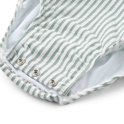 Langarm-Badeanzug für Babys "Maxime Y/D Stripe: Sea Blue / White"